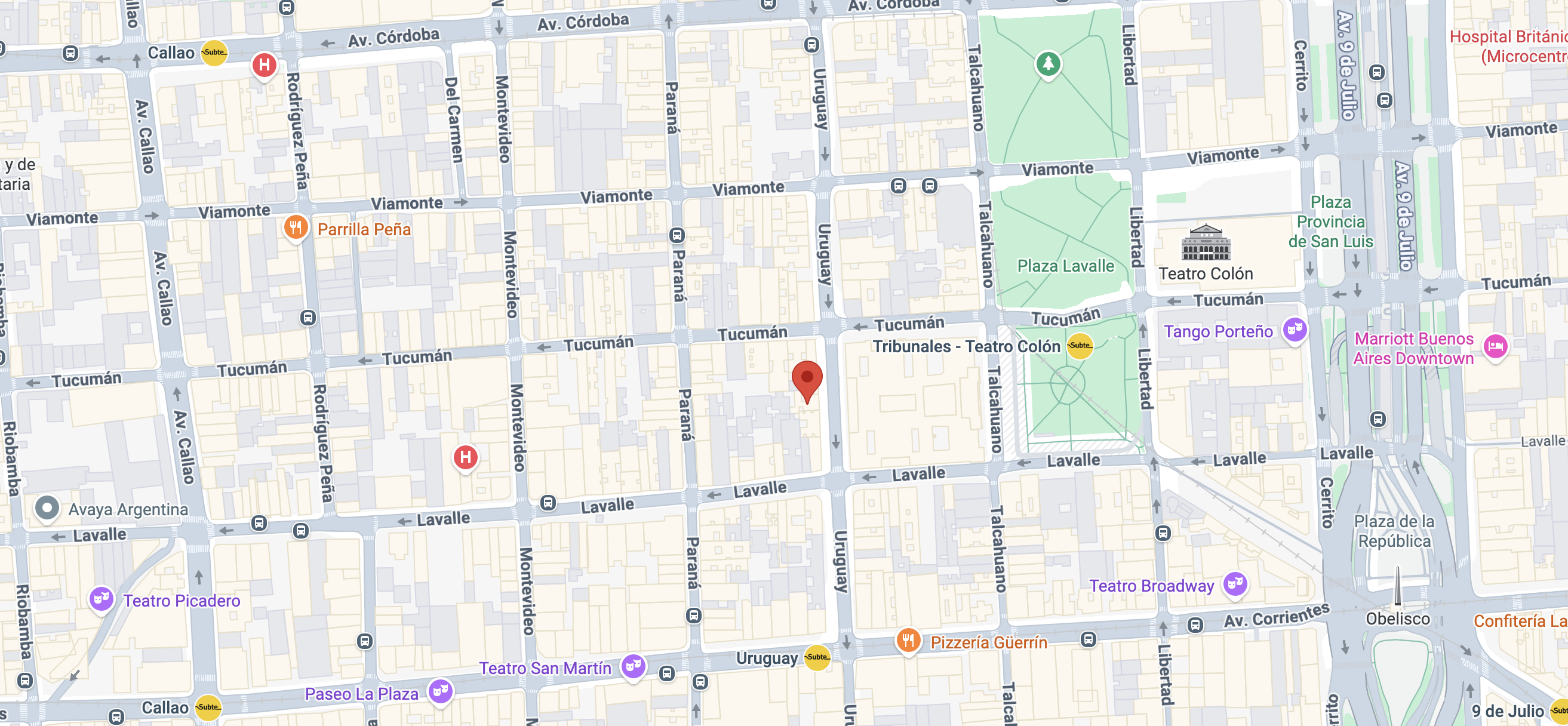 Mapa de la ubicación de la oficina - Uruguay 560, CABA